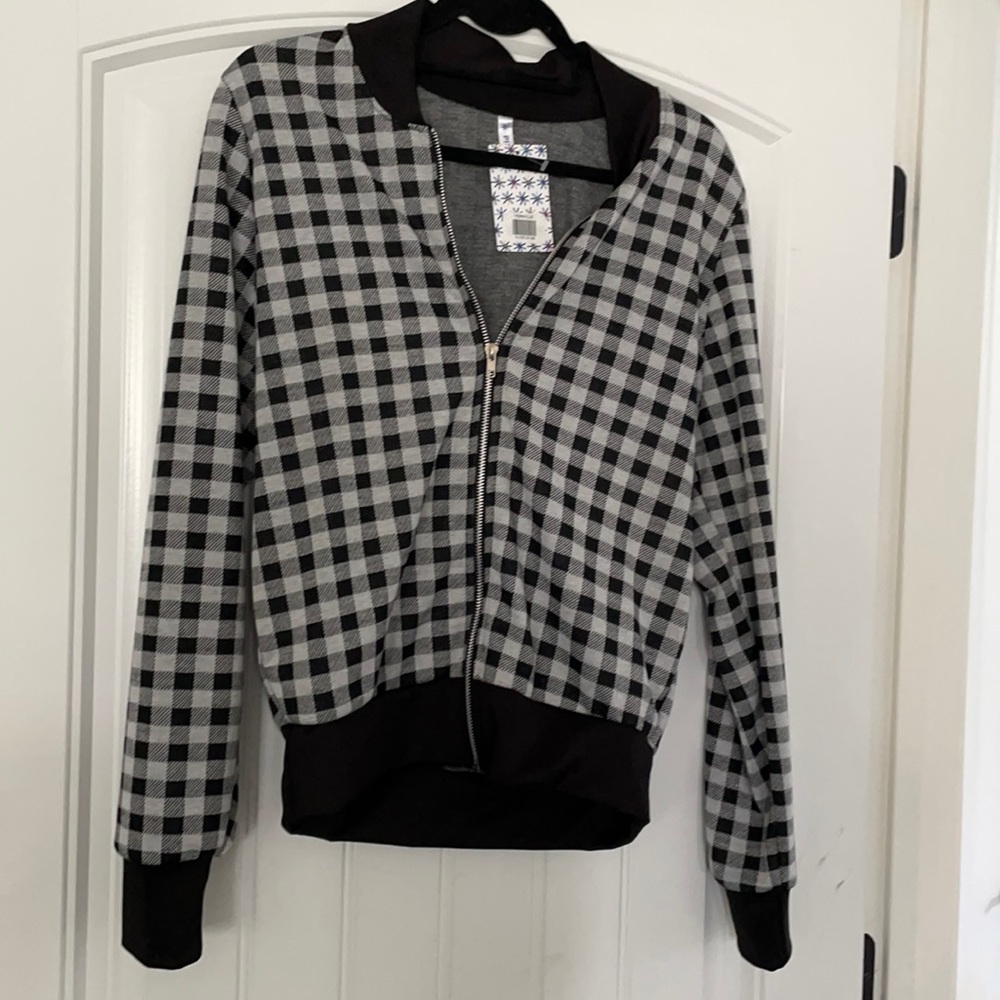Small Houndstooth cloth bomber jacket